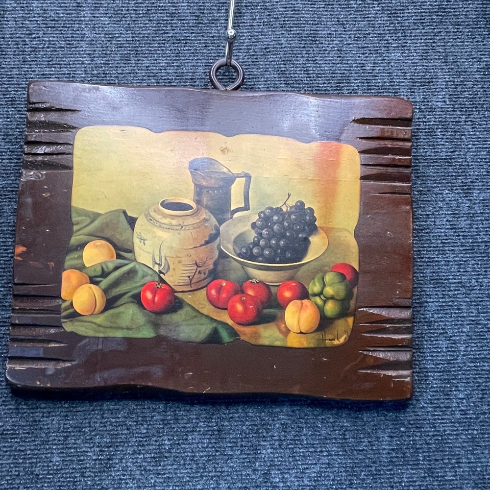 Unbranded Still Life Wood Wall Art 114x12 Rustic Fruit Decoupage Cottagecore